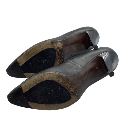 Donald J Pliner Metallic Leather Pointed Toe 3" Heel Slip-On Pumps Women Sz 7.5 - Picture 8 of 10